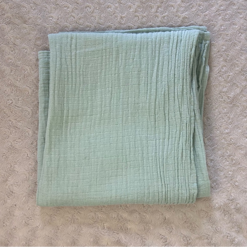 Little Journey Solid Light Green Baby Swaddle Blanket Muslin Cotton Aldi